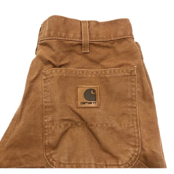 Carhartt B11 Washed Duck Work Dungaree Jeans Carpenter Style Brown Size 50 x 32 - Picture 6 of 8